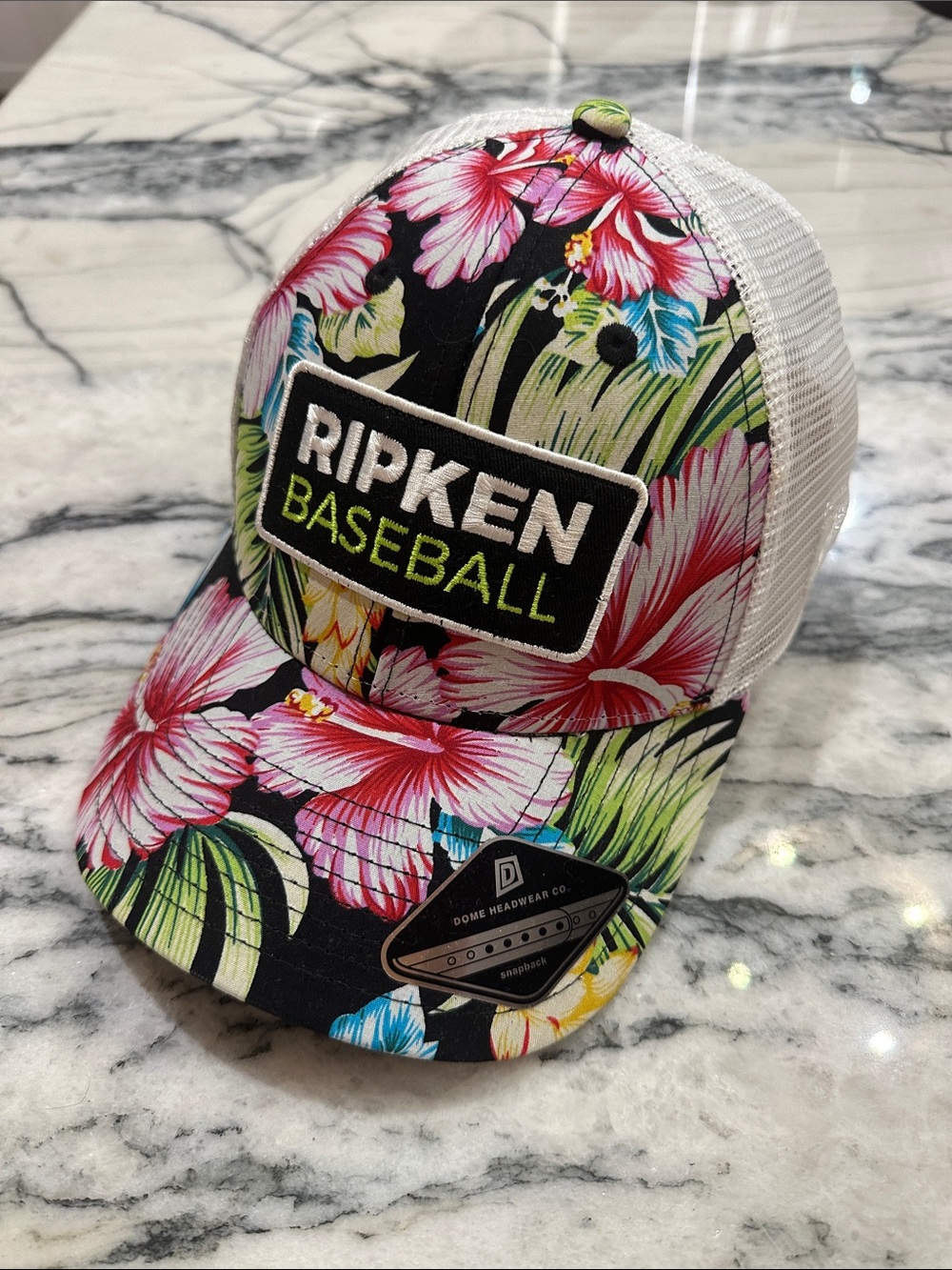Ripken baseball Trucker hat tropical flower by dome headwear NWT